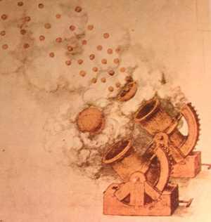 Cannon design by Leonardo da Vinci