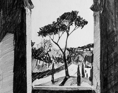 Pencil drawing of Rome