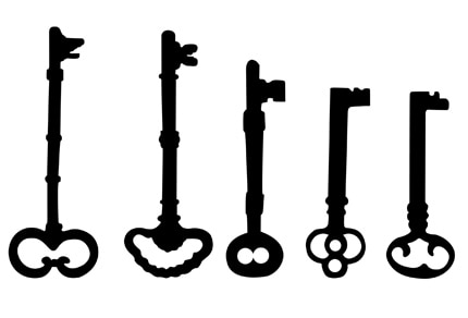 5 old-fashioned keys