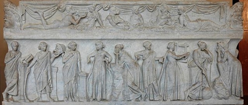 Nine Muses on a classical frieze
