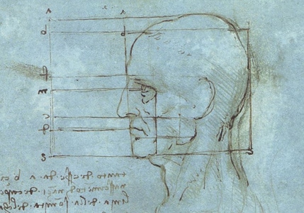 Leonardo da Vinci, anatomical sketch of head