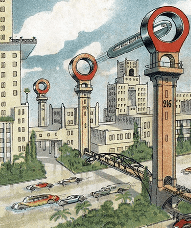 1912 image of futuristic urban transport system