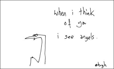 Cartoon: When I think of you I see angels