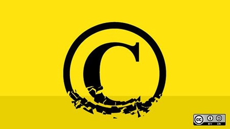 Copyright symbol dissolving from bottom up