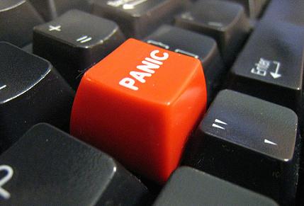 Keyboard with red panic button