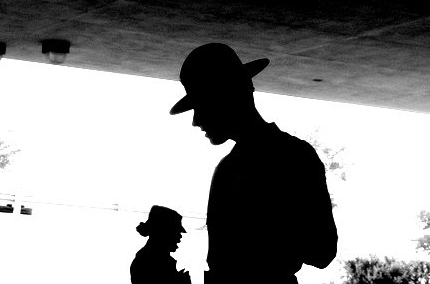 Silhouette of drill sergeant