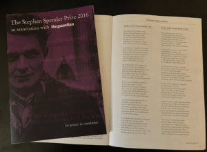 The Stephen Spender Prize booklet