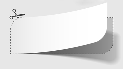 Scissors cutting out paper template